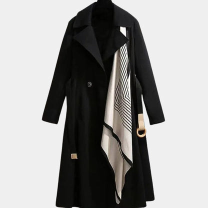 Women's Belted Notch Lapel Wool Coat