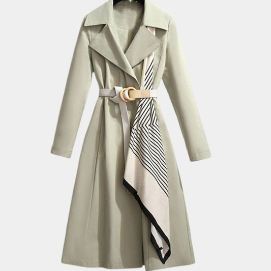 Women's Belted Notch Lapel Wool Coat