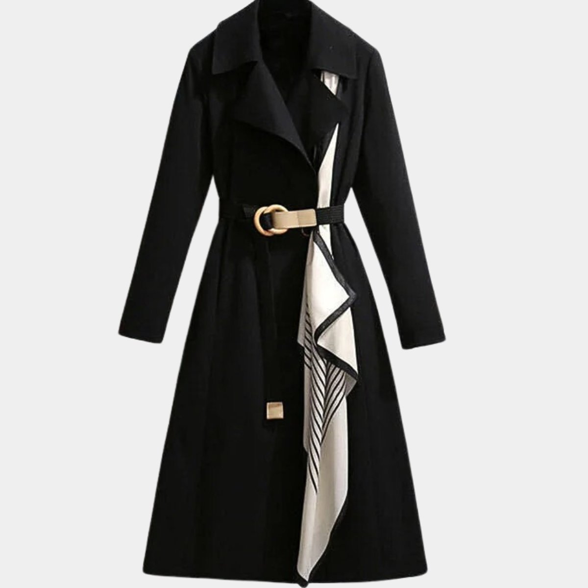 Women's Belted Notch Lapel Wool Coat