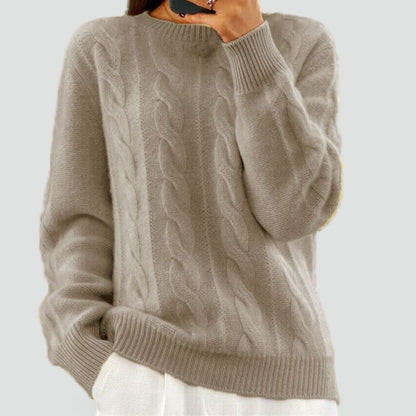 Women's Cable Knit Round Neck Sweater