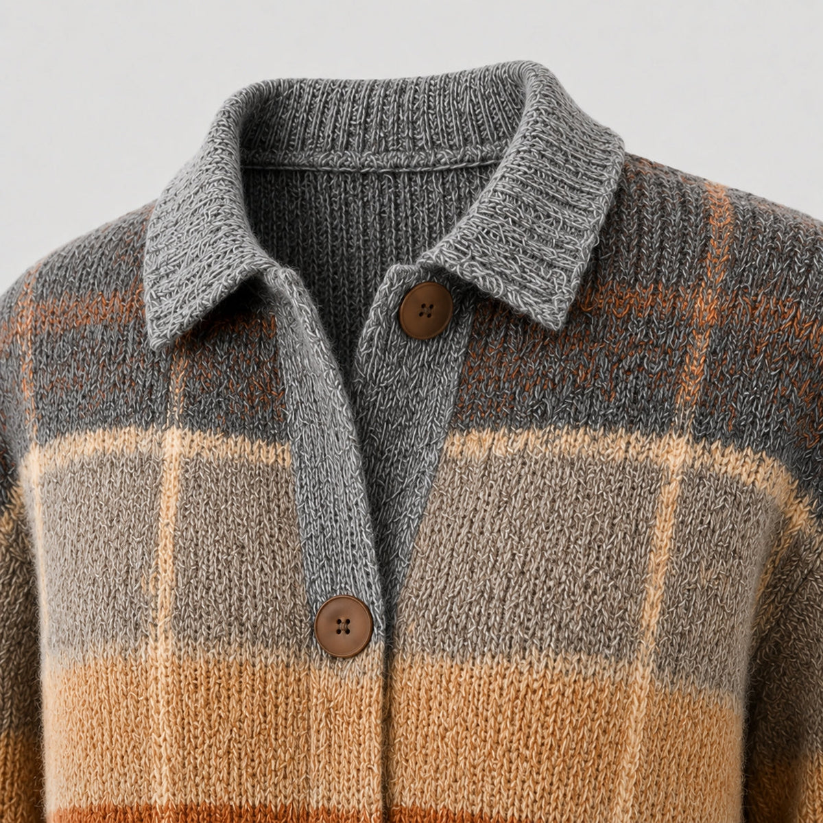 Women's Patterned Button Front Collar Cardigan