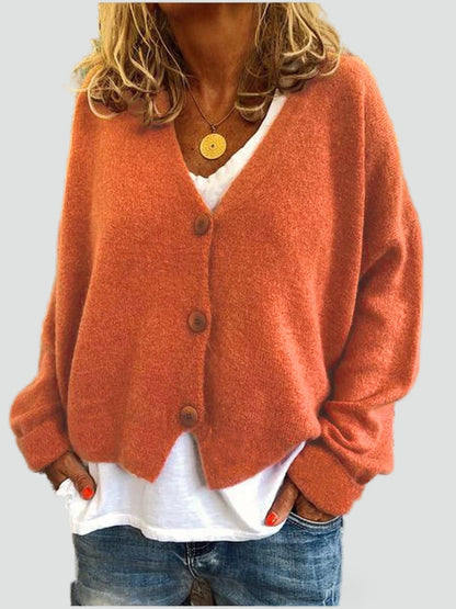 Women's Button Front V Neck Cardigan