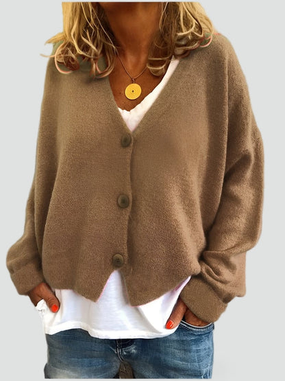 Women's Button Front V Neck Cardigan