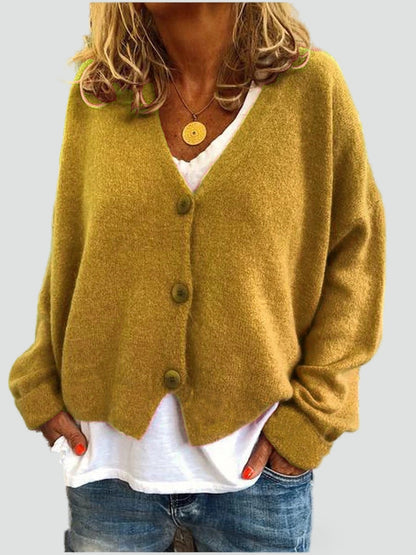 Women's Button Front V Neck Cardigan