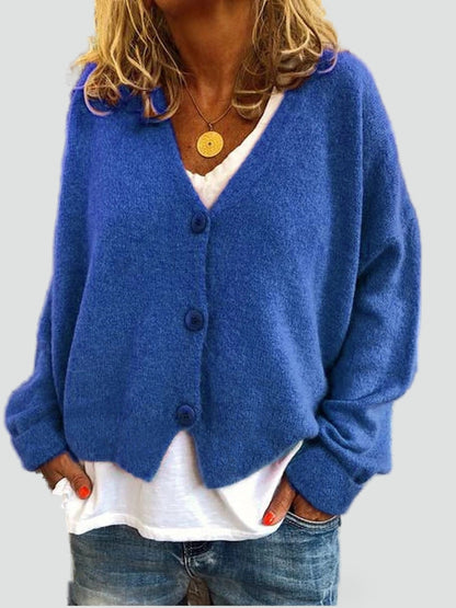 Women's Button Front V Neck Cardigan