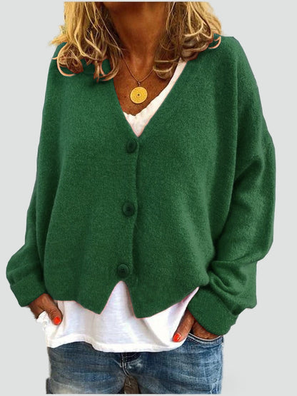 Women's Button Front V Neck Cardigan