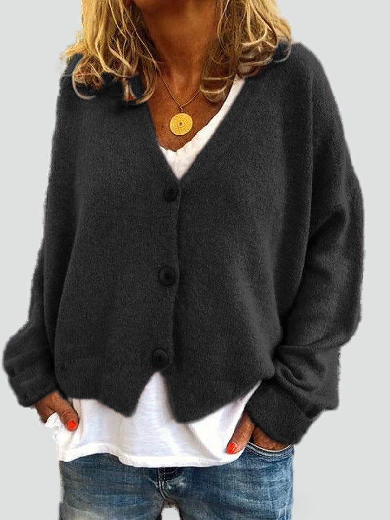 Women's Button Front V Neck Cardigan