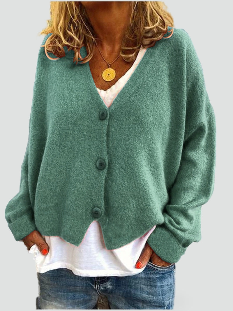 Women's Button Front V Neck Cardigan