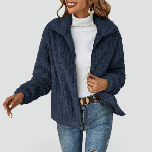 Women's Zip Front Collar Cardigan