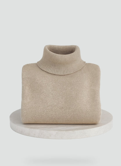 Women's Oversized Asymmetrical Hem Turtleneck Sweater