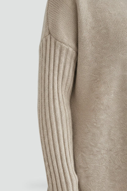 Women's Oversized Asymmetrical Hem Turtleneck Sweater