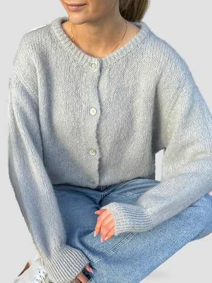 Women's Button Front Round Neck Cardigan