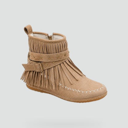 Women's Suede Fringe Moccasin Ankle Boots