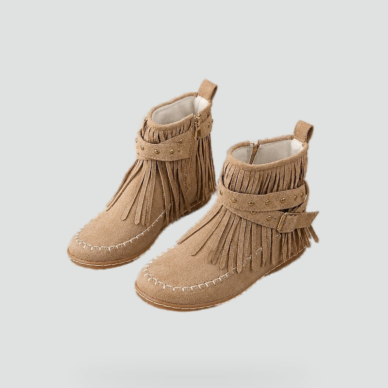 Women's Suede Fringe Moccasin Ankle Boots