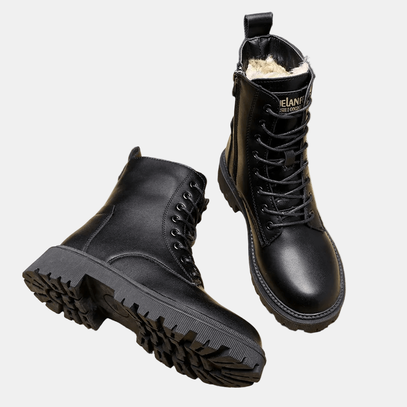 Women's Fur Lined Lace Up Combat Boots