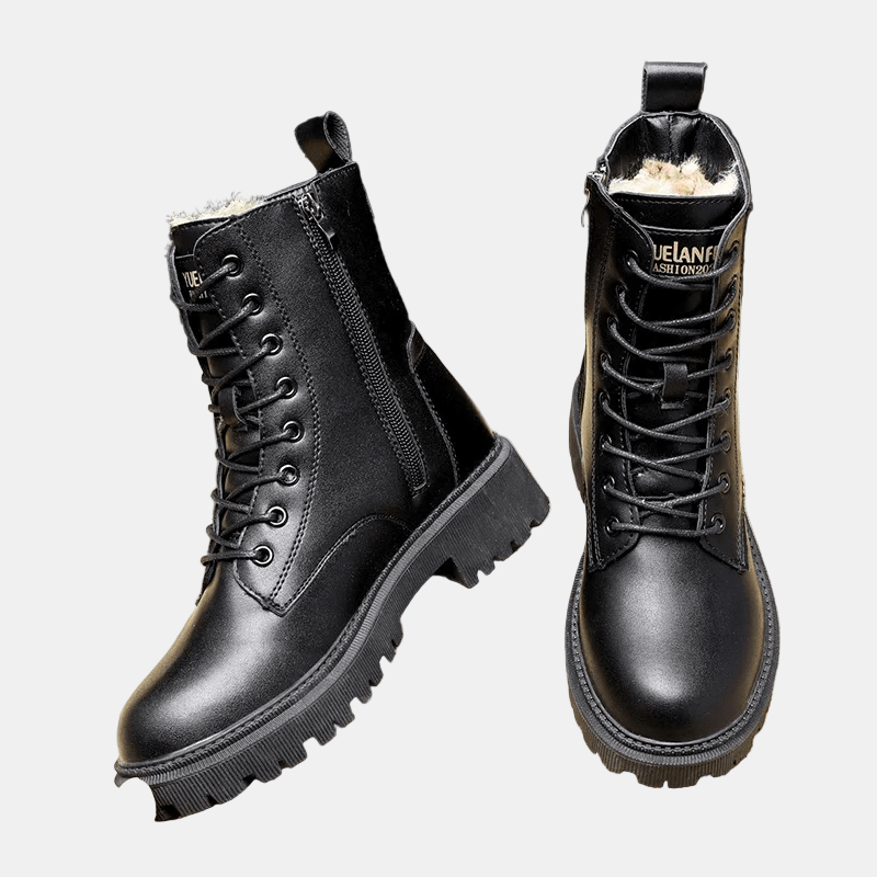 Women's Fur Lined Lace Up Combat Boots