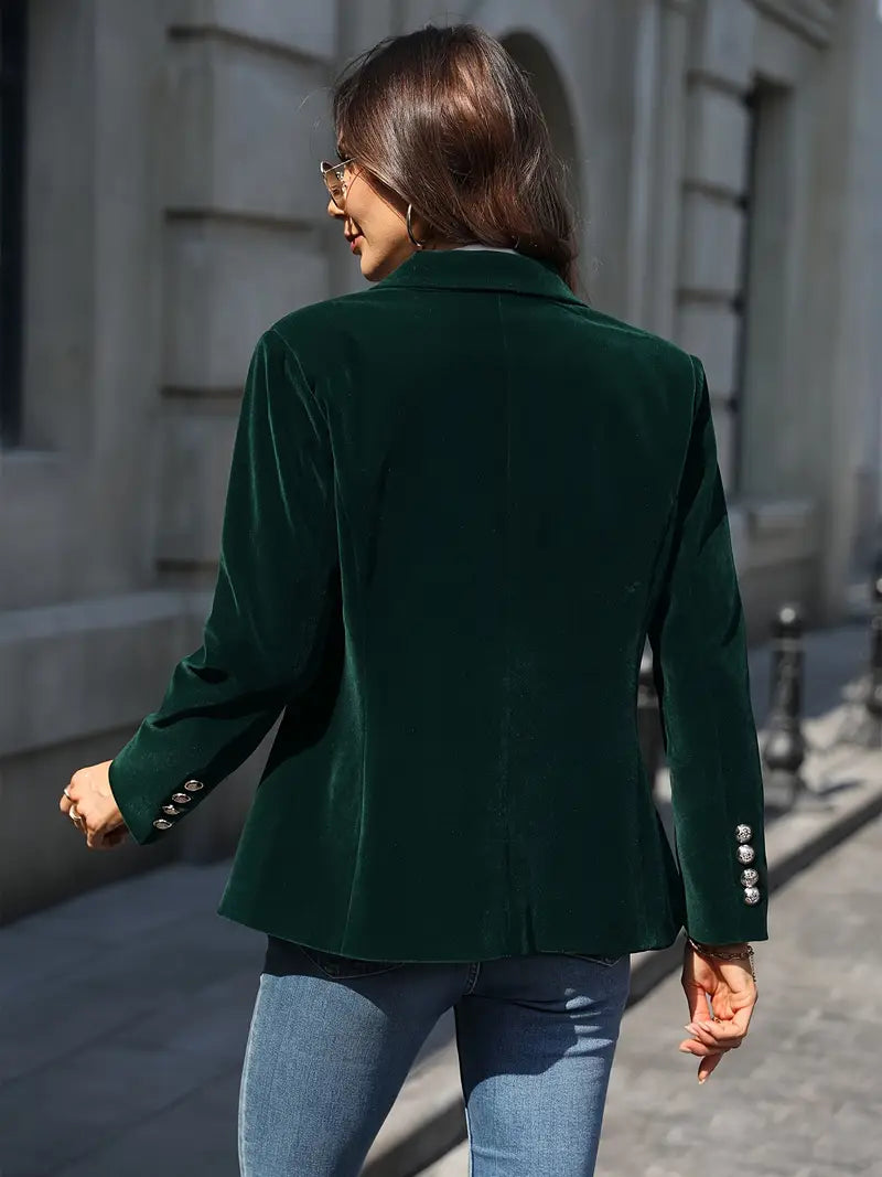 Women's Velvet Peak Lapel Blazer