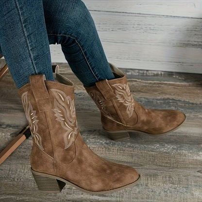 Women's Embroidered Western Cowboy Boots