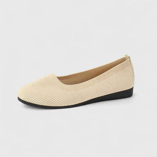 Comfortable Knit Ballet Flat for Women with Round Toe Slip On Low Wedge Casual Style