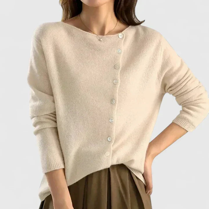 Stylish Knit Cardigan for Women with V Neck Button Front Long Sleeve Ribbed Knit Easy Style