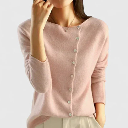 Stylish Knit Cardigan for Women with V Neck Button Front Long Sleeve Ribbed Knit Easy Style