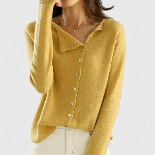 Stylish Knit Cardigan for Women with V Neck Button Front Long Sleeve Ribbed Knit Easy Style