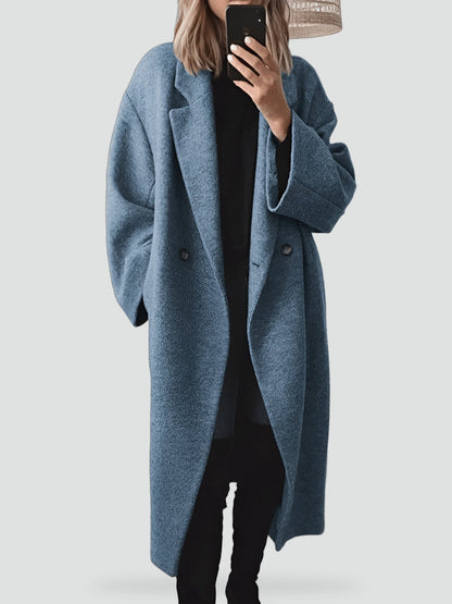 Women's Oversized Lapel Long Wool Coat