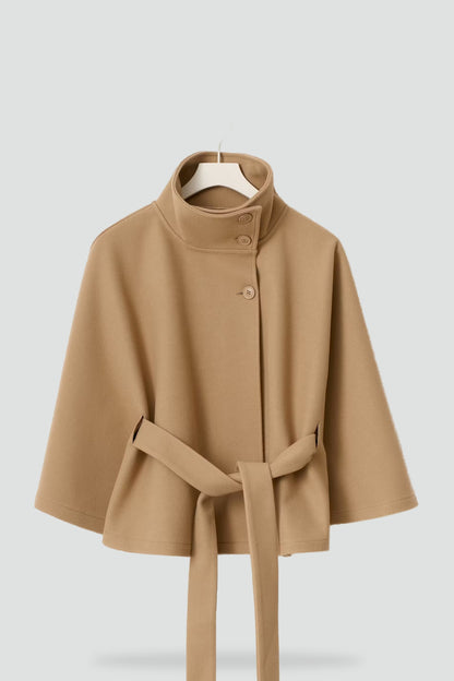 Women's Belted Notch Lapel Wool Coat