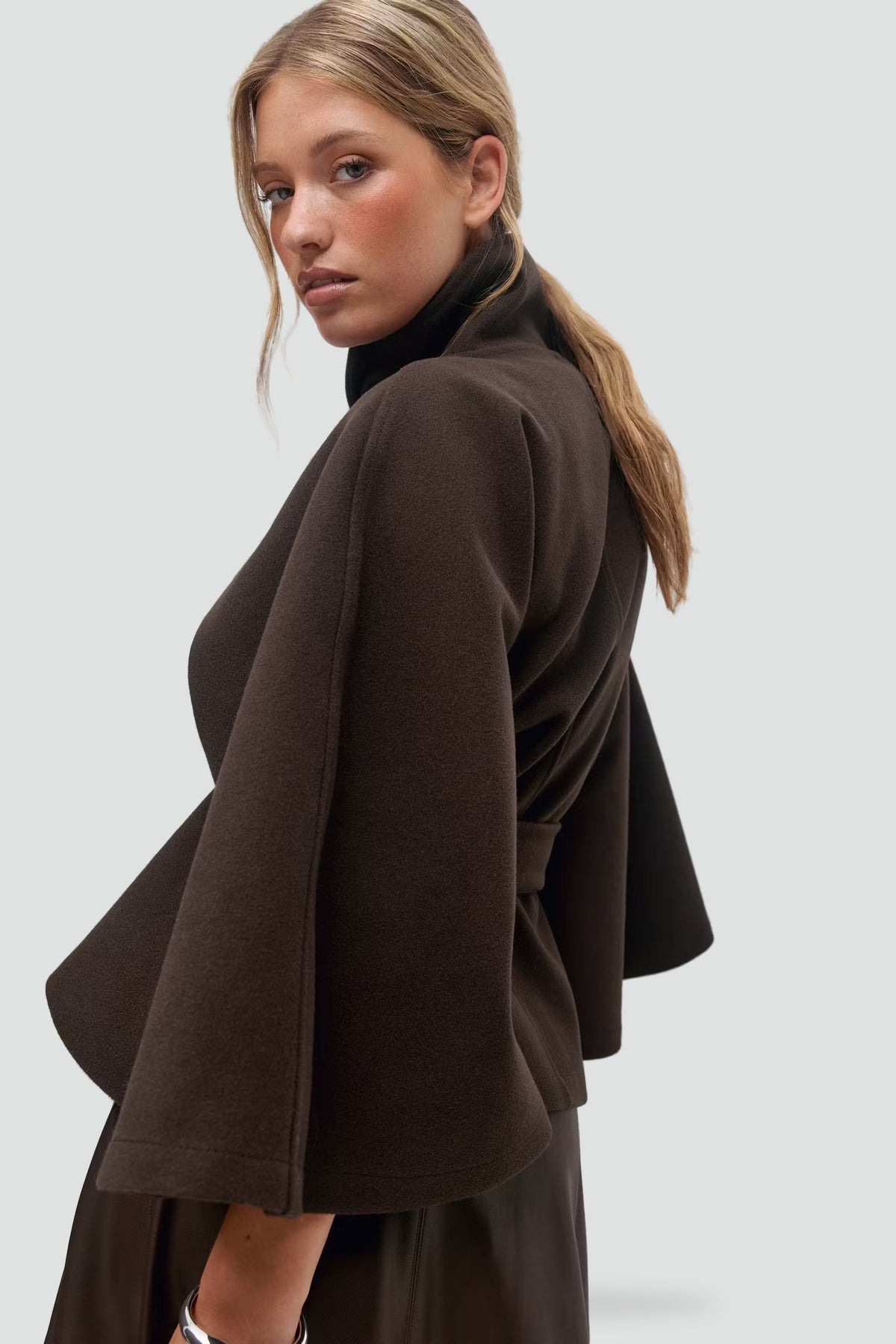 Women's Belted Notch Lapel Wool Coat
