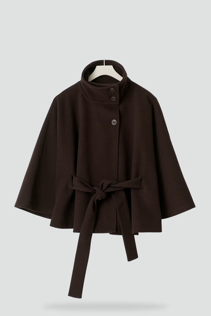 Women's Belted Notch Lapel Wool Coat