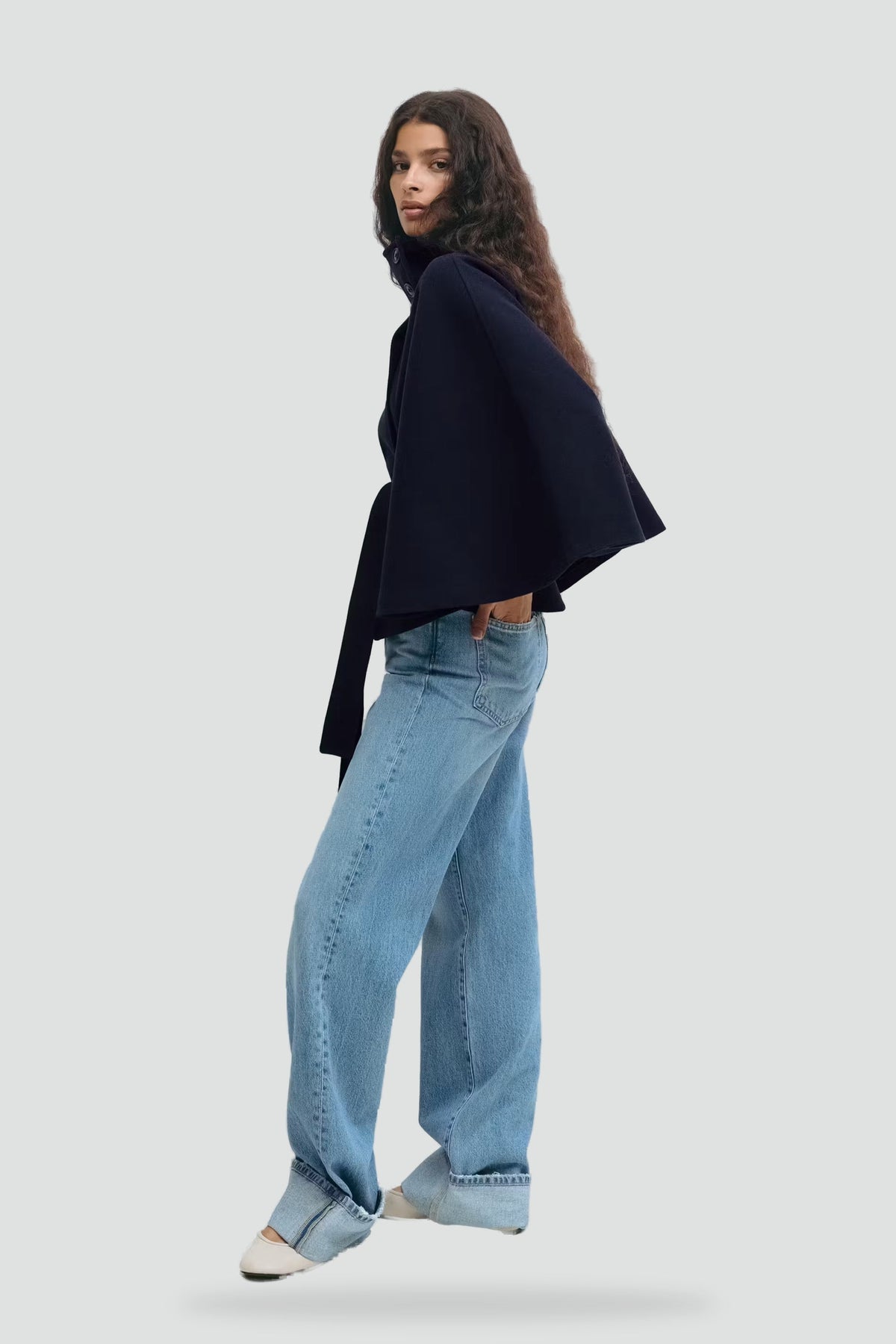 Women's Belted Notch Lapel Wool Coat