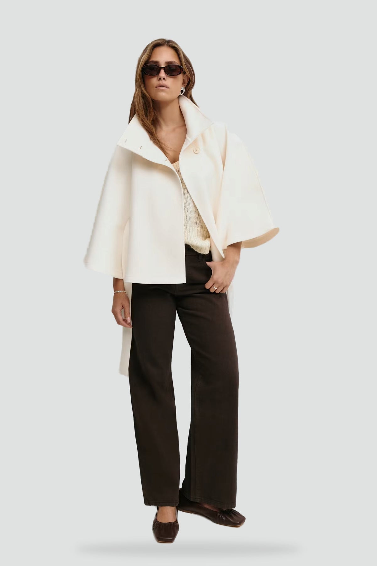 Women's Belted Notch Lapel Wool Coat
