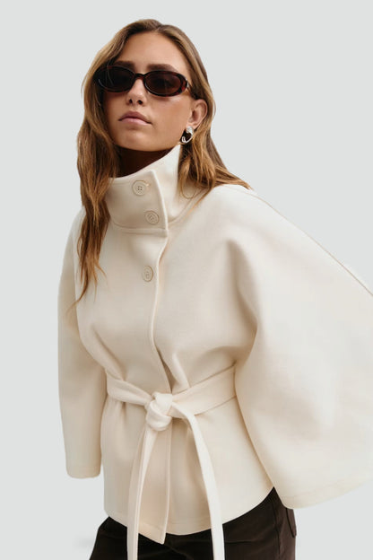 Women's Belted Notch Lapel Wool Coat