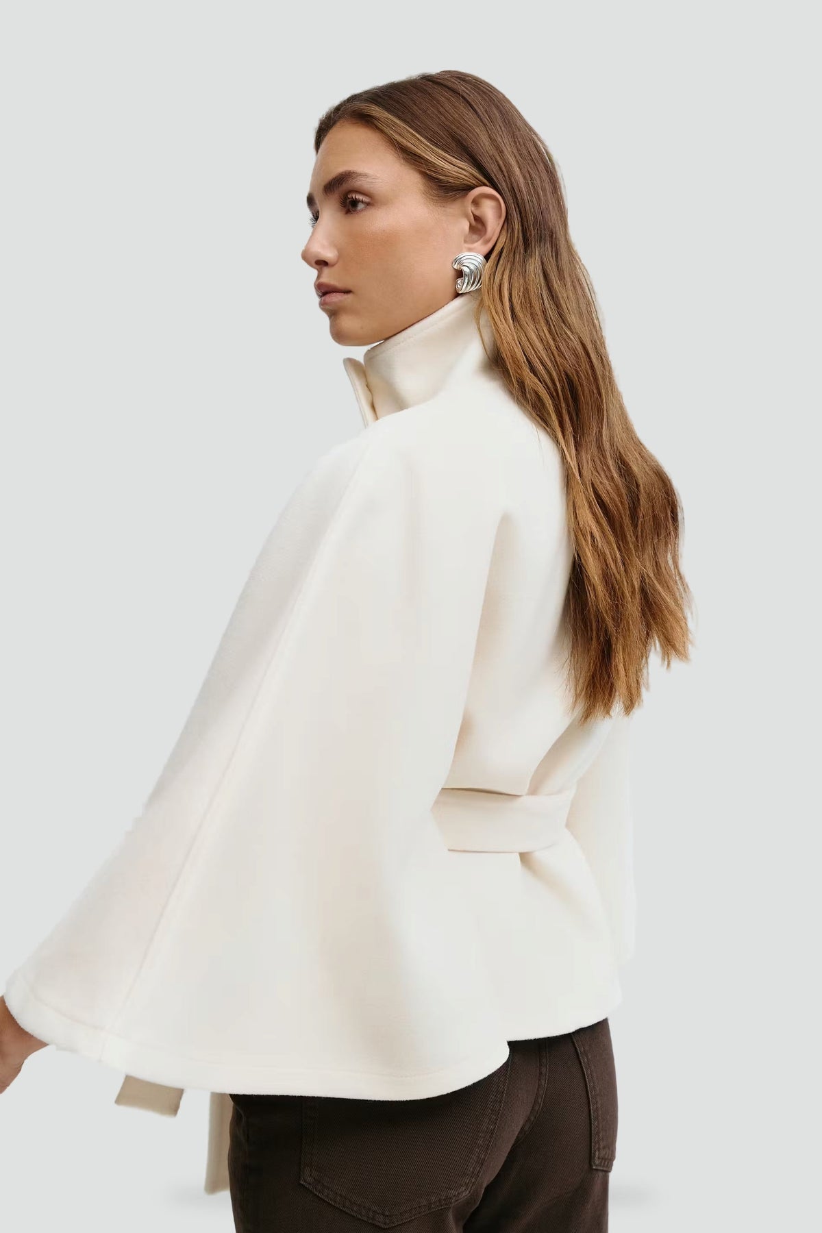 Women's Belted Notch Lapel Wool Coat