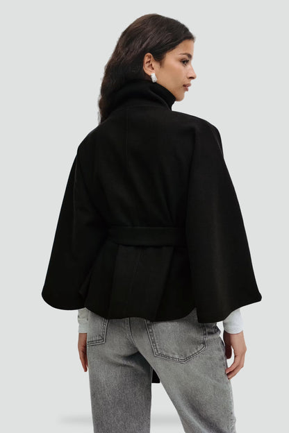 Women's Belted Notch Lapel Wool Coat