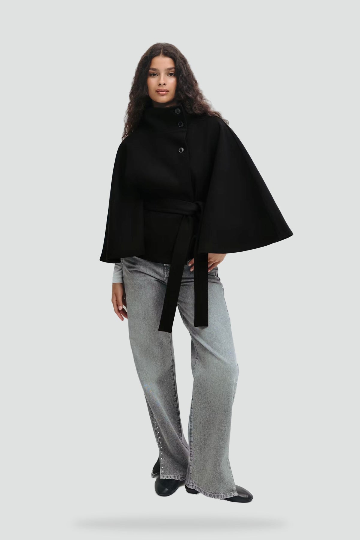 Women's Belted Notch Lapel Wool Coat