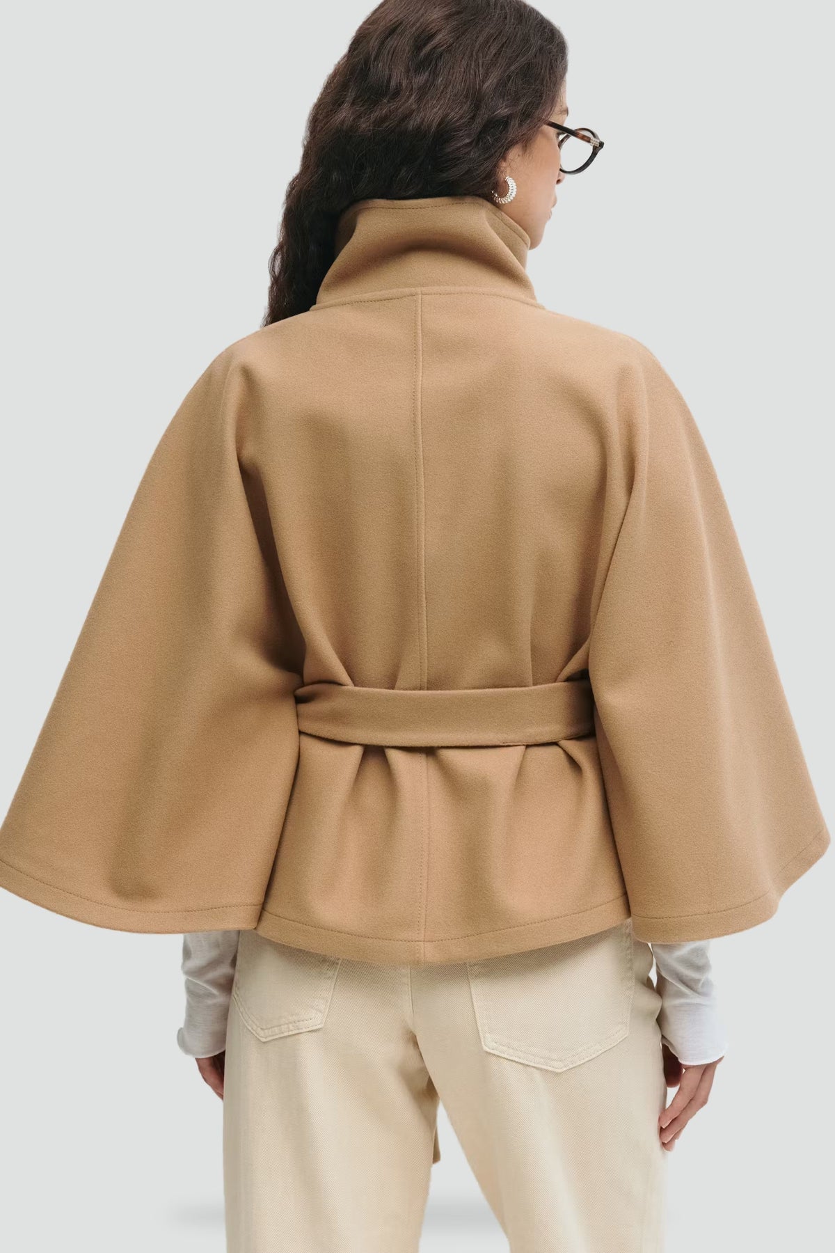Women's Belted Notch Lapel Wool Coat