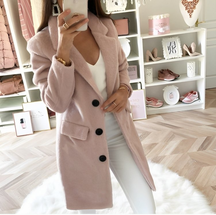 Women's Longline Notch Lapel Wool Coat