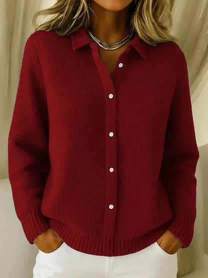Women's Button Front Collar Cardigan