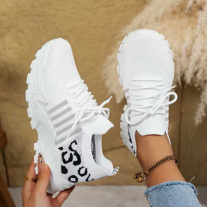 Effortless Mesh Chunky Sneaker for Women with Lace Up Platform Sole Sporty Style
