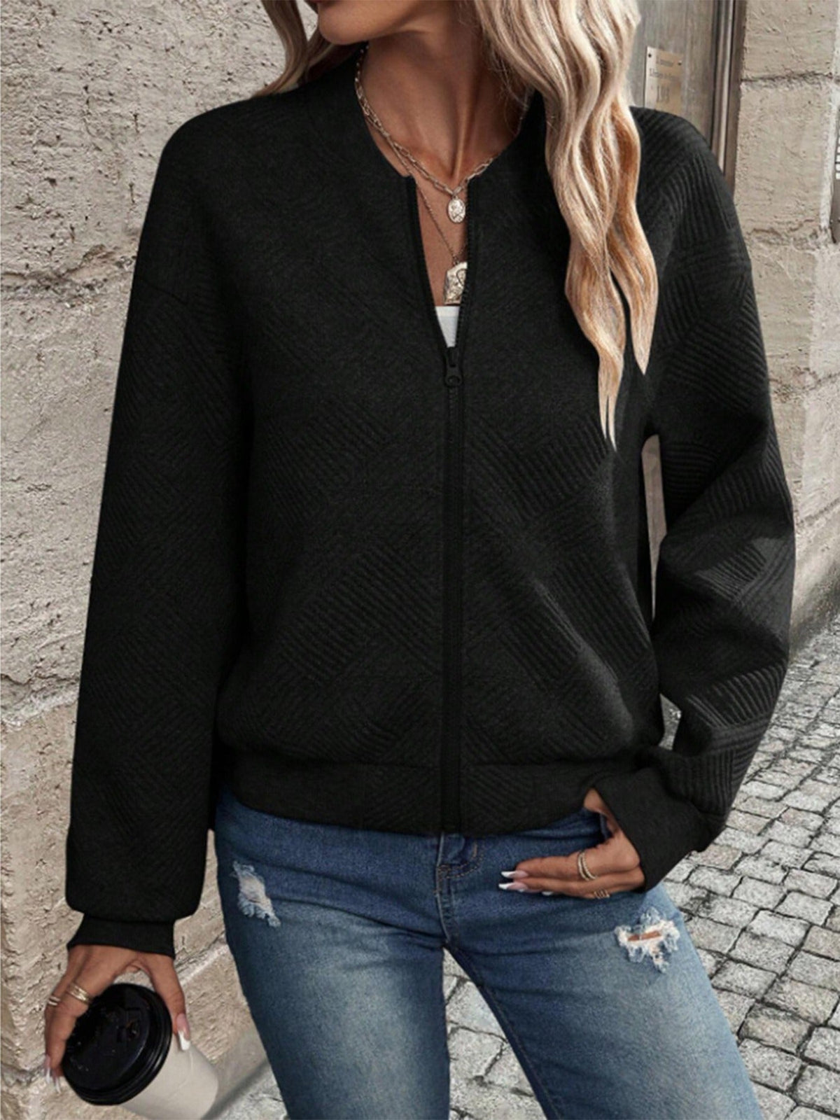 Women's Longline Zip Front Cardigan