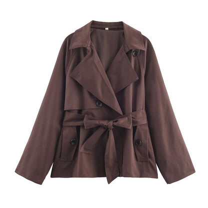 Women's Short Double Breasted Trench Coat