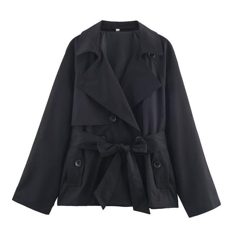 Women's Short Double Breasted Trench Coat
