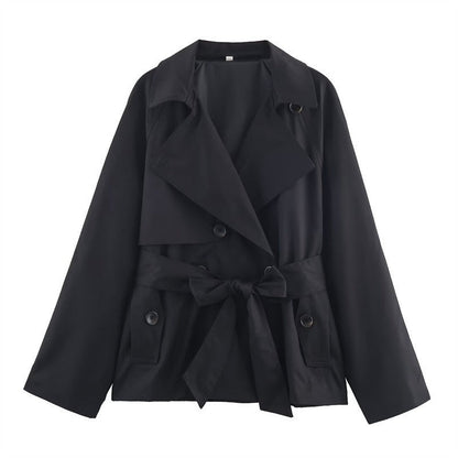 Women's Short Double Breasted Trench Coat