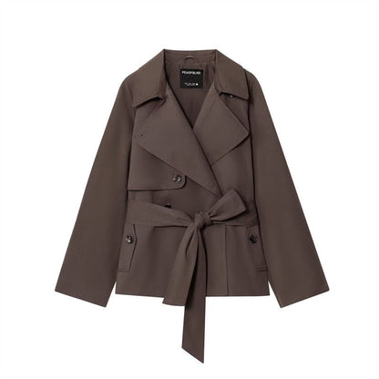 Women's Short Double Breasted Trench Coat