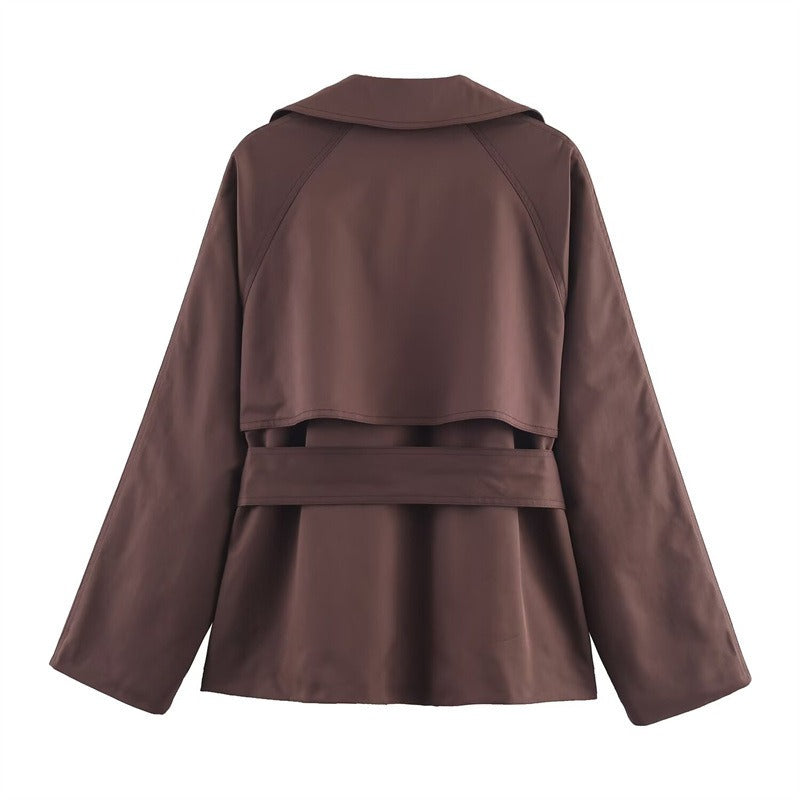 Women's Short Double Breasted Trench Coat