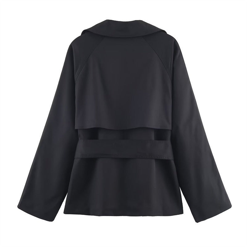 Women's Short Double Breasted Trench Coat