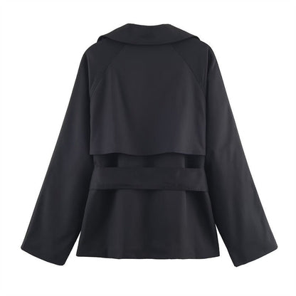 Women's Short Double Breasted Trench Coat