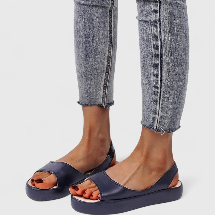 Effortless Platform Wedge Sandal for Women with Slingback Strap Open Toe Cushioned Sole Casual Style
