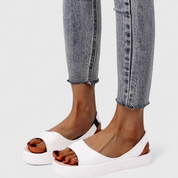 Effortless Platform Wedge Sandal for Women with Slingback Strap Open Toe Cushioned Sole Casual Style